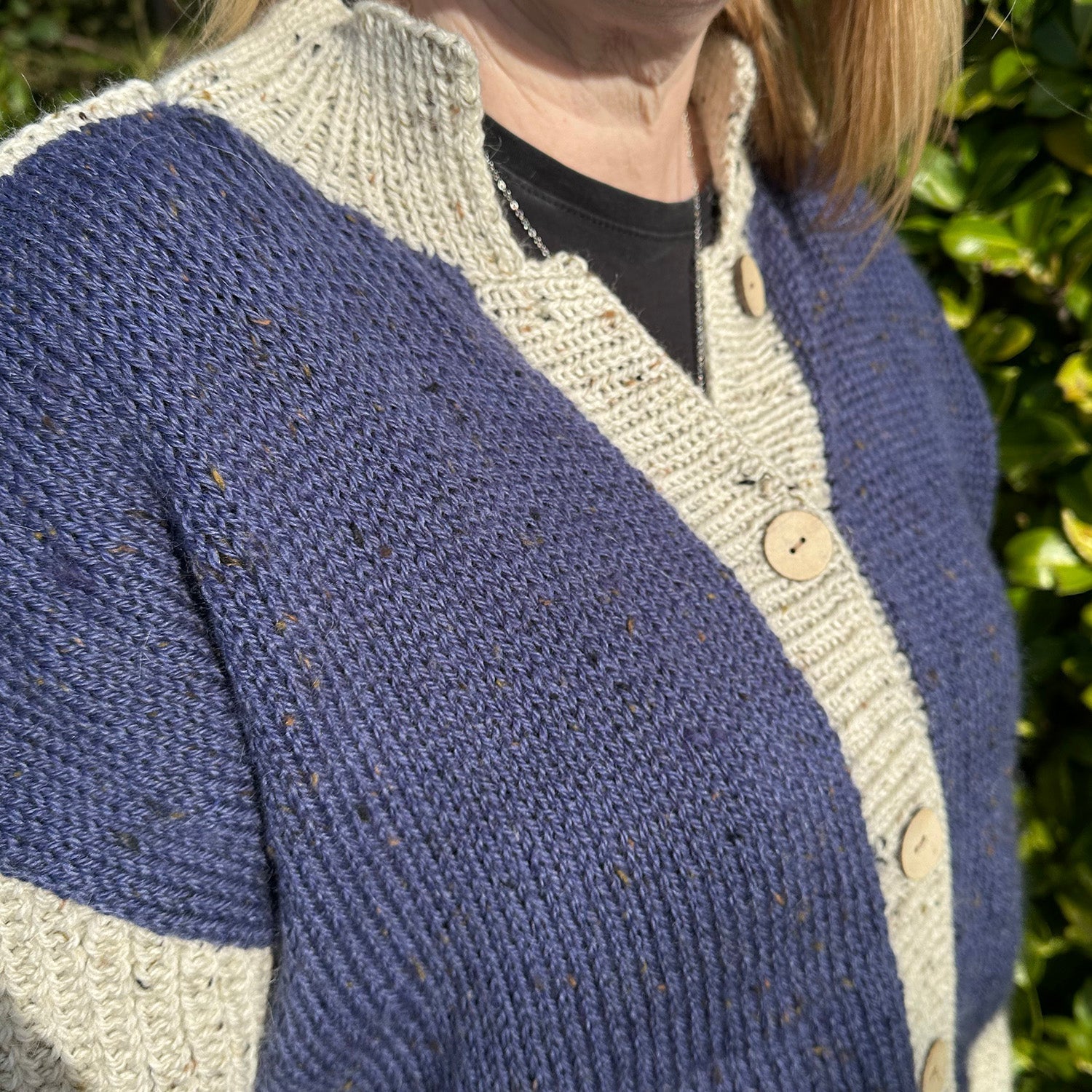 Staff Project: Knitted Cardigan in King Cole Homespun Aran