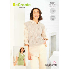 Round & V Neck Top in Stylecraft ReCreate Dk - Digital Version 10061