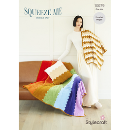 Crochet Blankets and Cushion in Stylecraft Squeeze Me Dk