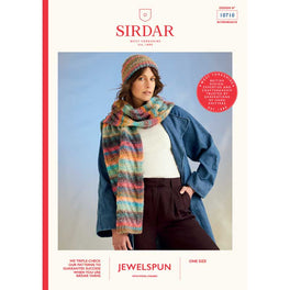 Sea Breeze Hat & Scarf in Sirdar Jewelspun Chunky With Wool - Digital Version 10710