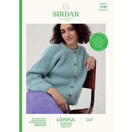 Round Neck Rib Cardigan in Sirdar Loveful Tweed Dk 100% Recycled