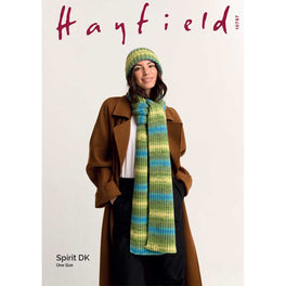 Ribbed Scarf & Beanie in Hayfield Spirit Dk - Digital Version 10797