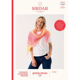 Crochet Shawl in One in Sirdar Jewelspun Ombre Aran - Digital Version 10849