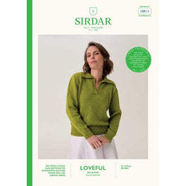Branched Rib Polo Sweater in Sirdar Loveful Bio Blend Dk - Digital Version 10911