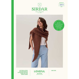 Clam Shell Ribbed Shawl in Sirdar Loveful Bio Blend Dk - 10919