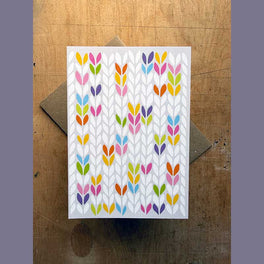 Tilly Flop Greetings Card - Bright Stocking Stitch