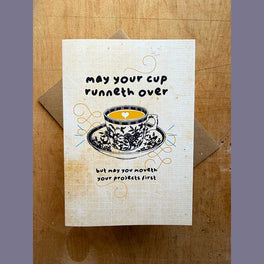 Tilly Flop Greetings Card - May Your Cup Runneth Over