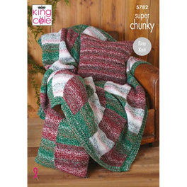 Blanket & Bed Runner Knitted in King Cole Christmas Super Chunky