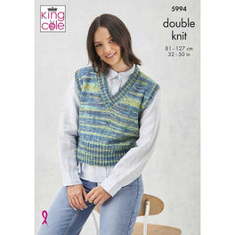 Round & V Neck Tanks in King Cole Homespun Prism DK