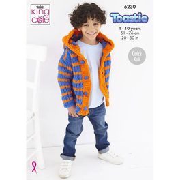 Cardigan & Hoodie Knitted in King Cole Warm & Toastie - Digital Version 6230