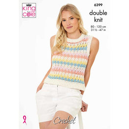 Tank Tops Crocheted in King Cole Cottonsoft Dk - Digital Version 6399