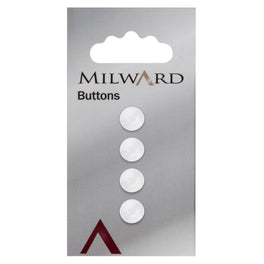 Milward Carded Buttons: 8mm - Pack of 4 - 00082.