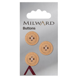 Milward Carded Buttons: 17mm - Pack of 3 - 00248A.