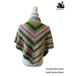 Free Download - Soleil Garter Shawl in Cygnet Boho Spirit