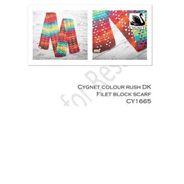 Free Download - Filet Crochet Block Scarf in Cygnet Colour Rush Dk