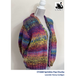 Free Download - Lavender Honey Cardigan in Cygnet Sprinkles Pop Chunky