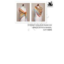 Free Download - Crochet Brick Stitch Shawl in Cygnet Colour Rush Dk