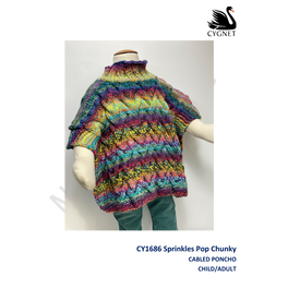Free Download - Cabled Poncho in Cygnet Sprinkles Pop Chunky