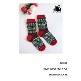 Free Download - Snowdeer Socks in Cygnet Truly Wool Rich 4ply