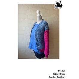 Free Download - Bomber Cardigan in Cygnet Cotton Drops