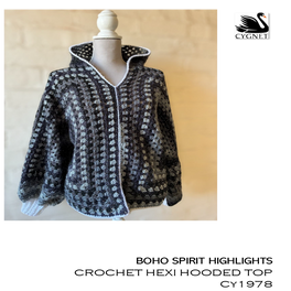 Free Download - Crochet Hooded Hexi Top in Cygnet Boho Spirit Highlights