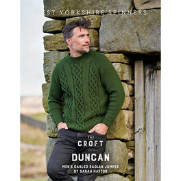 Duncan Mens Cabled Raglan Jumper in West Yorkshire Spinners The Croft Aran - Digital Version DBP0283