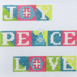 Trimits Counted Cross Stitch Kit, Mini: Christmas Joy, Peace & Love