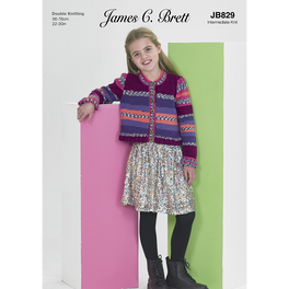 Cardigan in James C Brett Fairground Dk