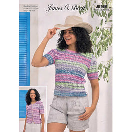 Sweater and Cardigan in James C Brett Cotton Waves Dk