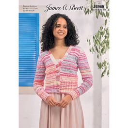 Cardigan in James C Brett Cotton Waves Dk