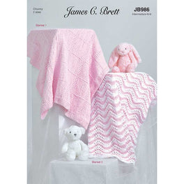 Blankets in James C Brett Flutterby Sparkle Chunky