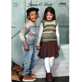 Sweater and Slipover in James C Brett Marble Chunky