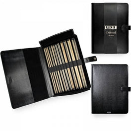 Lykke Driftwood 14" Straight Single Pointed Knitting Needles 12 pair set - Black Faux