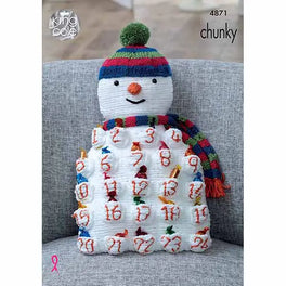 Snowman & Santa Christmas Advent Cushions Knitted in  King Cole Chunky