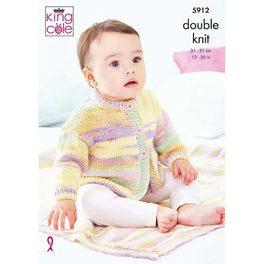Jacket, Cardigan & Blanket in King Cole Beaches Dk - Digital Version 5912