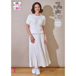 Top and Cardigan in King Cole Truffle Glitz - Digital Version 6052