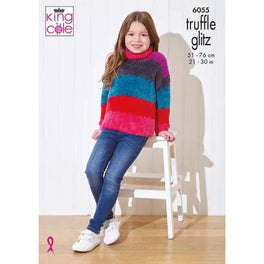Sweater and Accessories in King Cole Truffle Glitz - Digital Version 6055