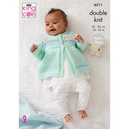 Cardigan, Sweater, Matinee Coat and Hat knitted in King Cole Cherish DK and Cherished DK