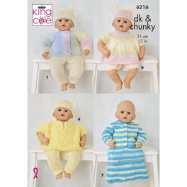 Dolls Clothes in King Cole Dk & Chunky - Digital Version 6216