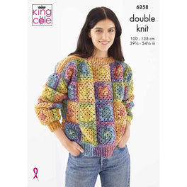 Granny Square Cardigan and Jumper in King Cole Bramble DK - Digital Version 6258