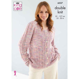 Cardigan and Waistcoat Knitted in King Cole Linendale Reflections DK
