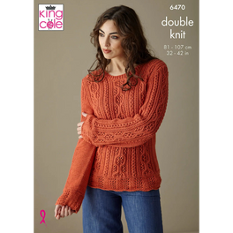 Sweater and Cardigan knitted in King Cole Cottonsoft Dk - Digital Version 6470