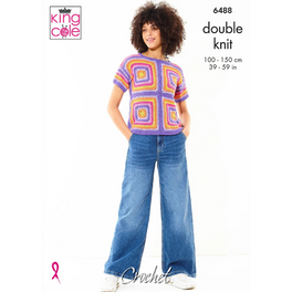 Short Sleeve and Sleeveless Top Crocheted in King Cole Cottonsoft Dk - Digital Version 6488