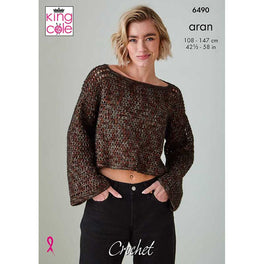 Long Sleeve Top and Vest crocheted in King Cole Firefly Aran
