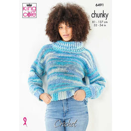 Cardigan and Jumper Crocheted in King Cole Flair Chunky - Digital Version 6491