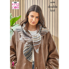 Scarves and Shawls Knitted in King Cole Cottagespun Dk - Digital Version 6498