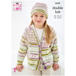 Cardigan and Hat Knitted  in King Cole Cherished DK