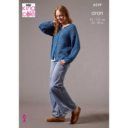 Cardigan and Sweater knitted in King Cole Firefly Aran