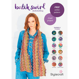Free Download - Zigzag Scarf in Batik Swirl Dk - Digital Version