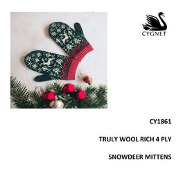 Free Download - Snowdeer Mittens in Cygnet Truly Wool Rich 4ply
